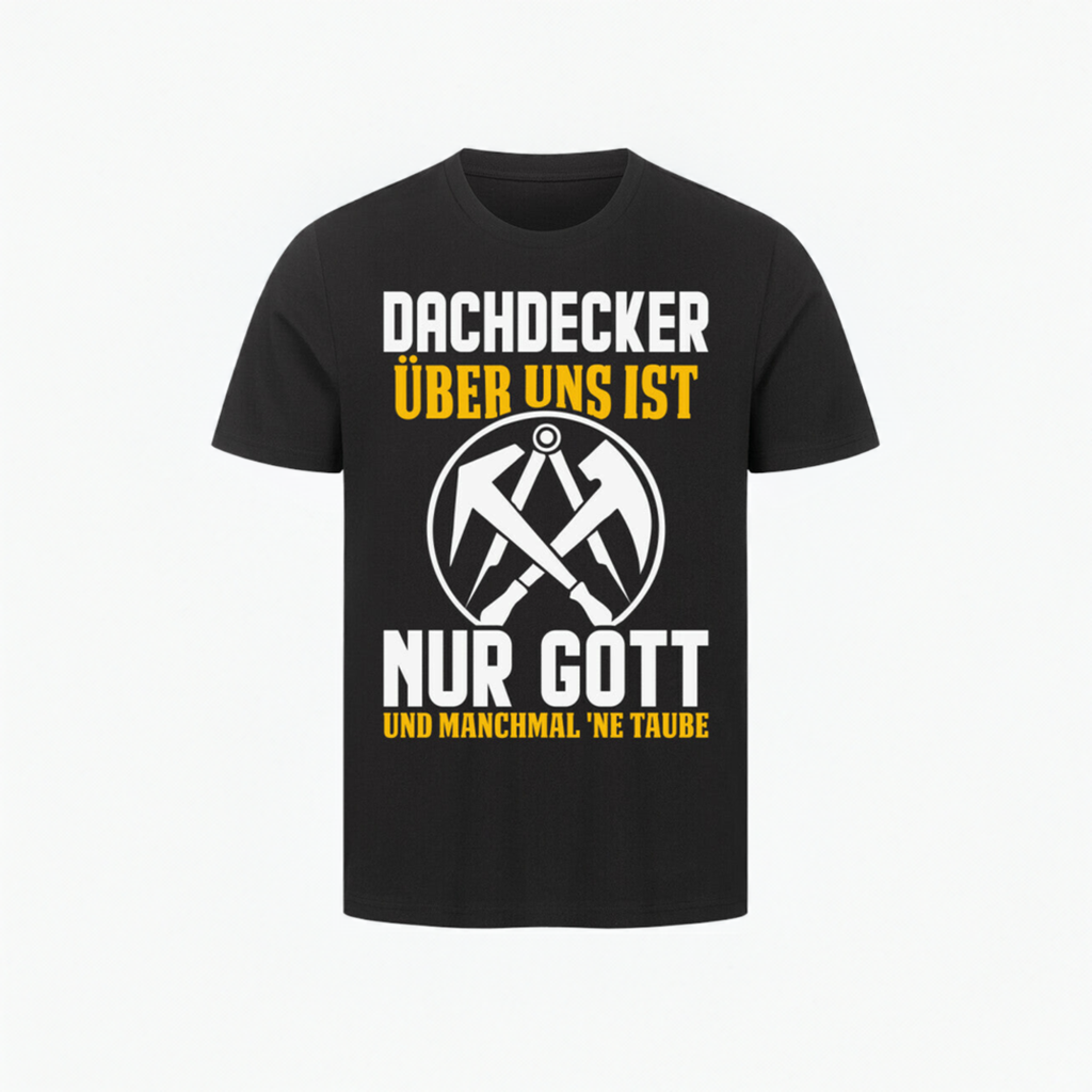 T-Shirt-Dachdecker über uns ist nur Gott und Manchmal eine Taube